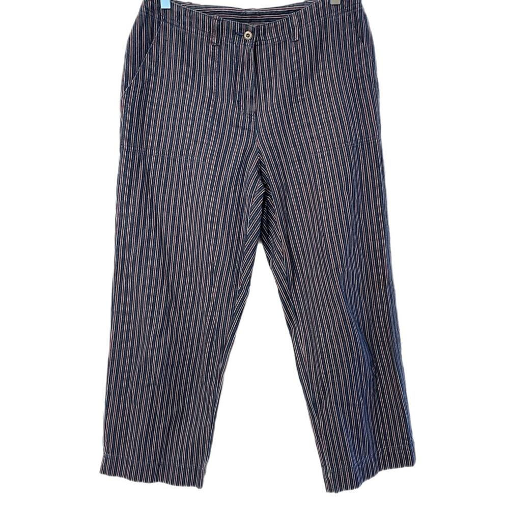 Vintage 90s Crazy Horse Striped Wide Leg Pants Sz 8